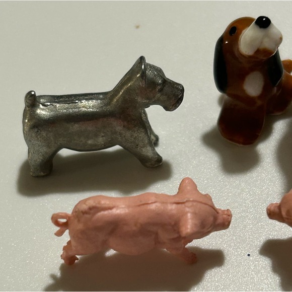 Vintage Lot Of Mini Animals Lot Monopoly Dog Piece Cat Pigs Fox Collectible Rare - Picture 2 of 16